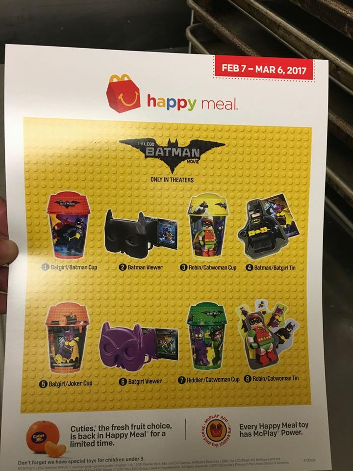 Details about   The Lego Batman Movie 2017 McDonald's Toy #1 #2 or #8 ~ Pick Your Favorites!