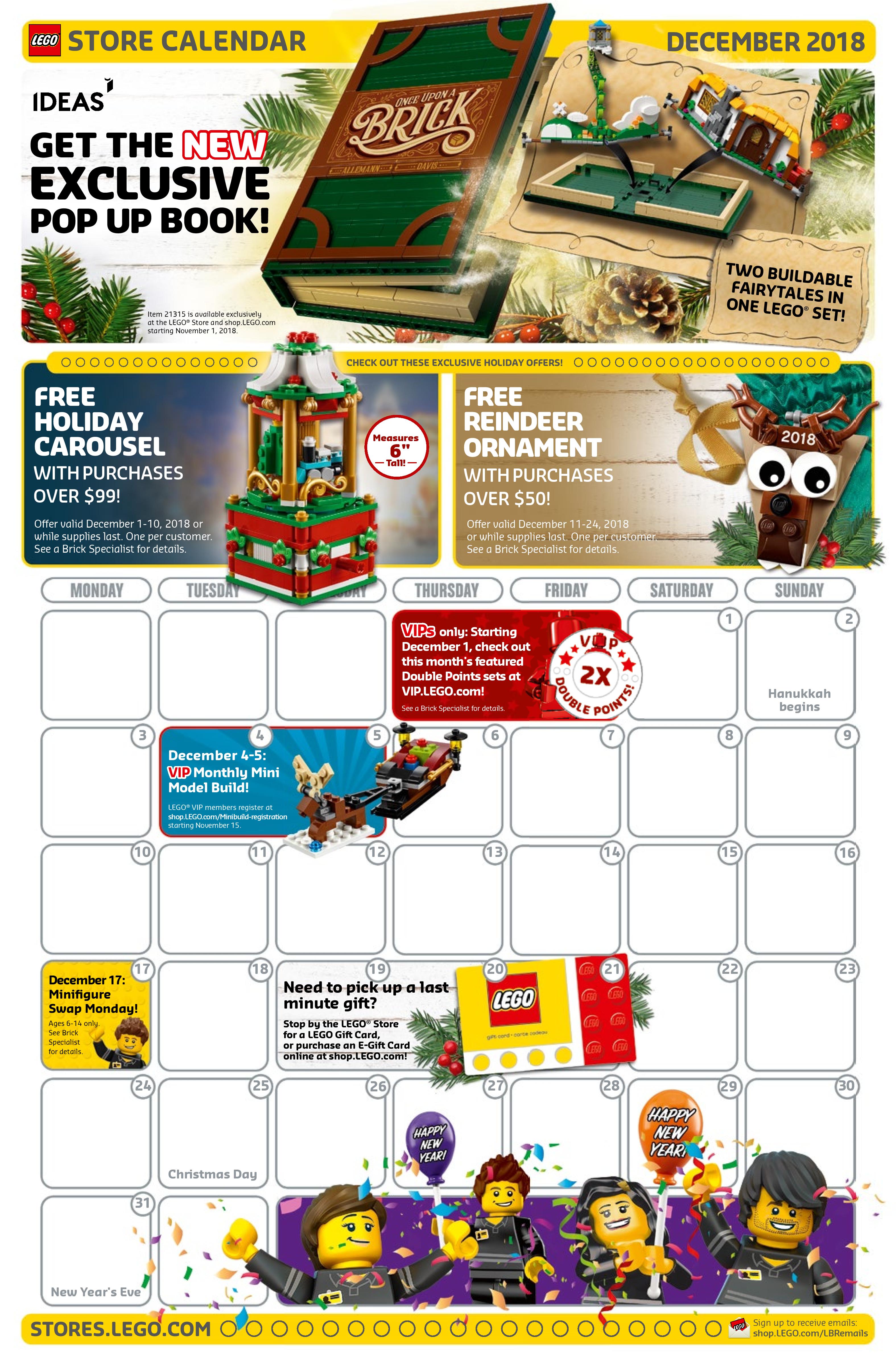 Lego Store Calendar March 2021 / Includes 2021 observances, fun facts