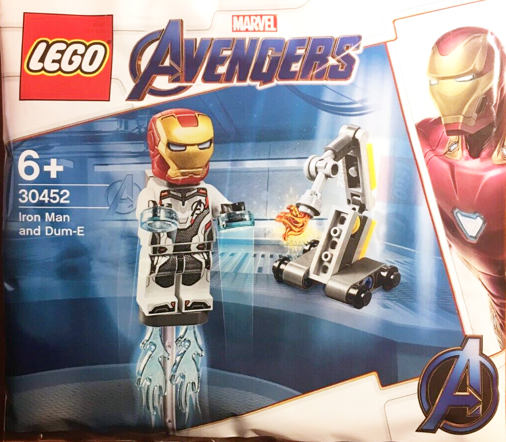 Lego Super Heroes Iron Man and Dum-E Polybag 30452 White Jumpsuit Minifigure New 