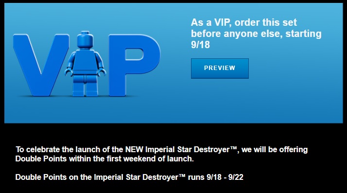 LEGO Star Wars UCS Imperial Star Destroyer Double VIP