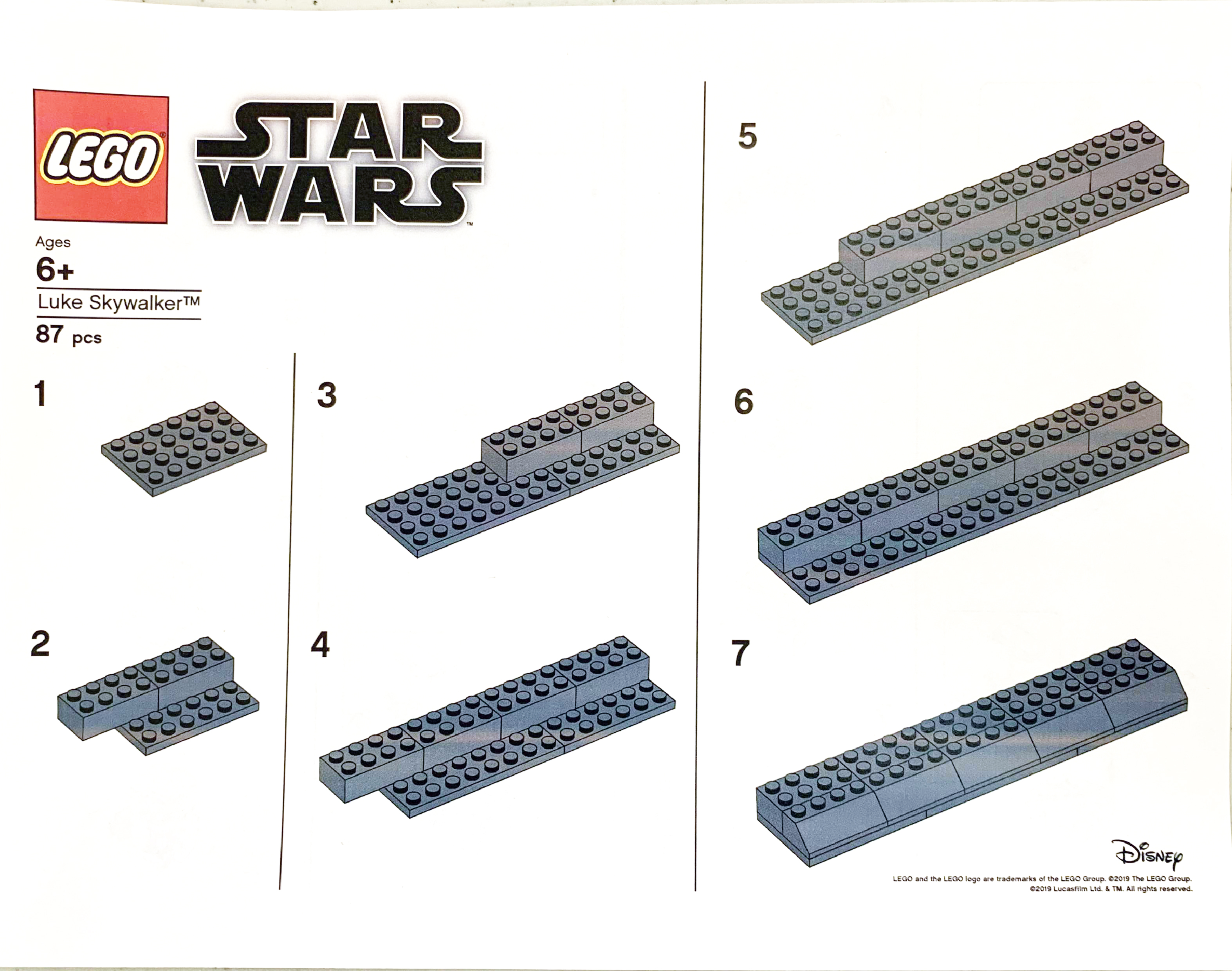 LEGO Star Wars Luke Skywalker Timeline Building Instructions -
