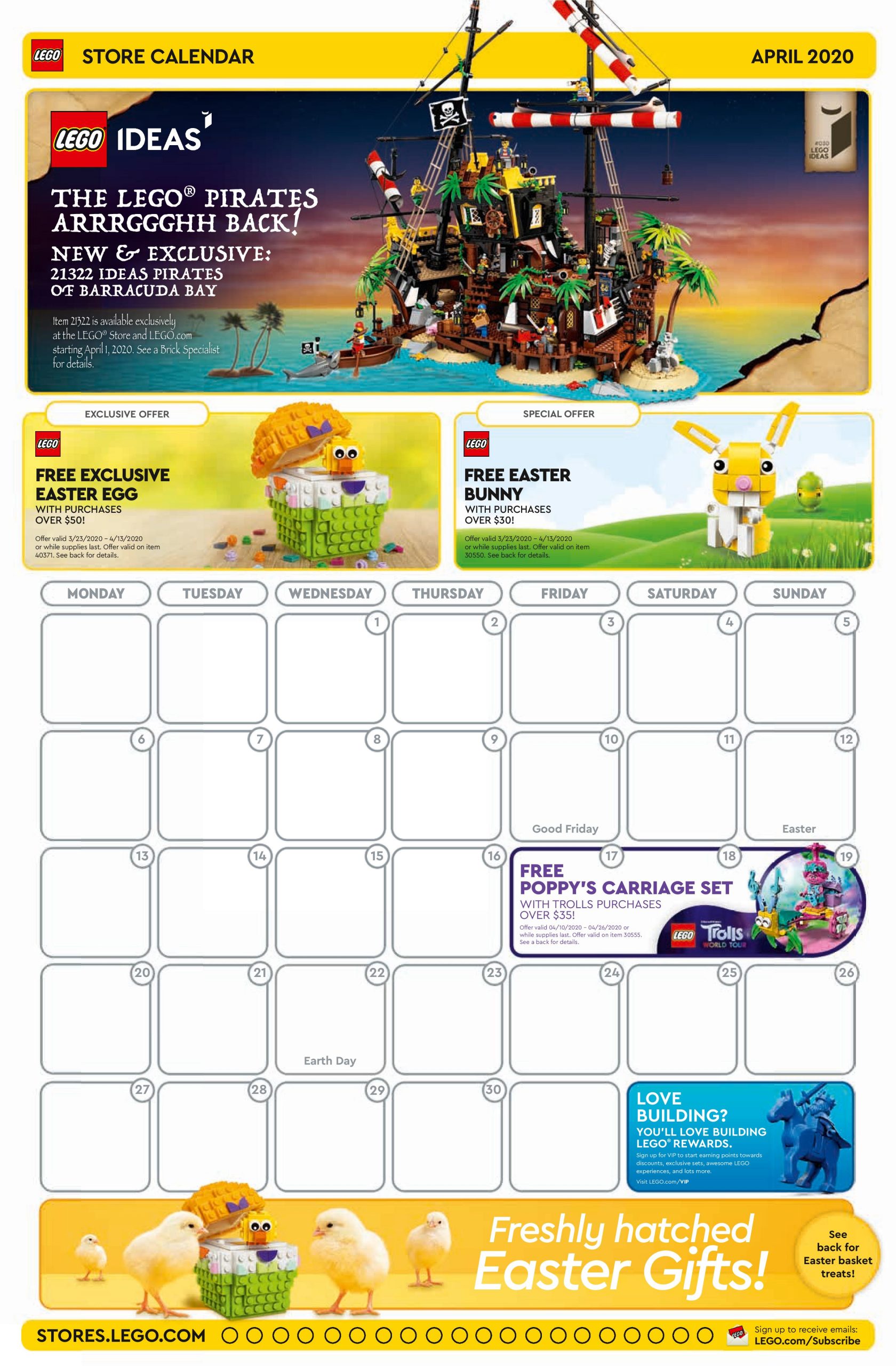 fjendtlighed kyst Betjening mulig LEGO April 2020 Store Calendar Promotions & Events - The Brick Fan