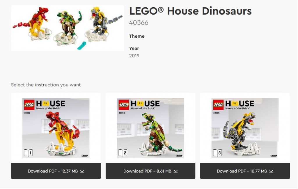 blocks world dinosaurs instructions