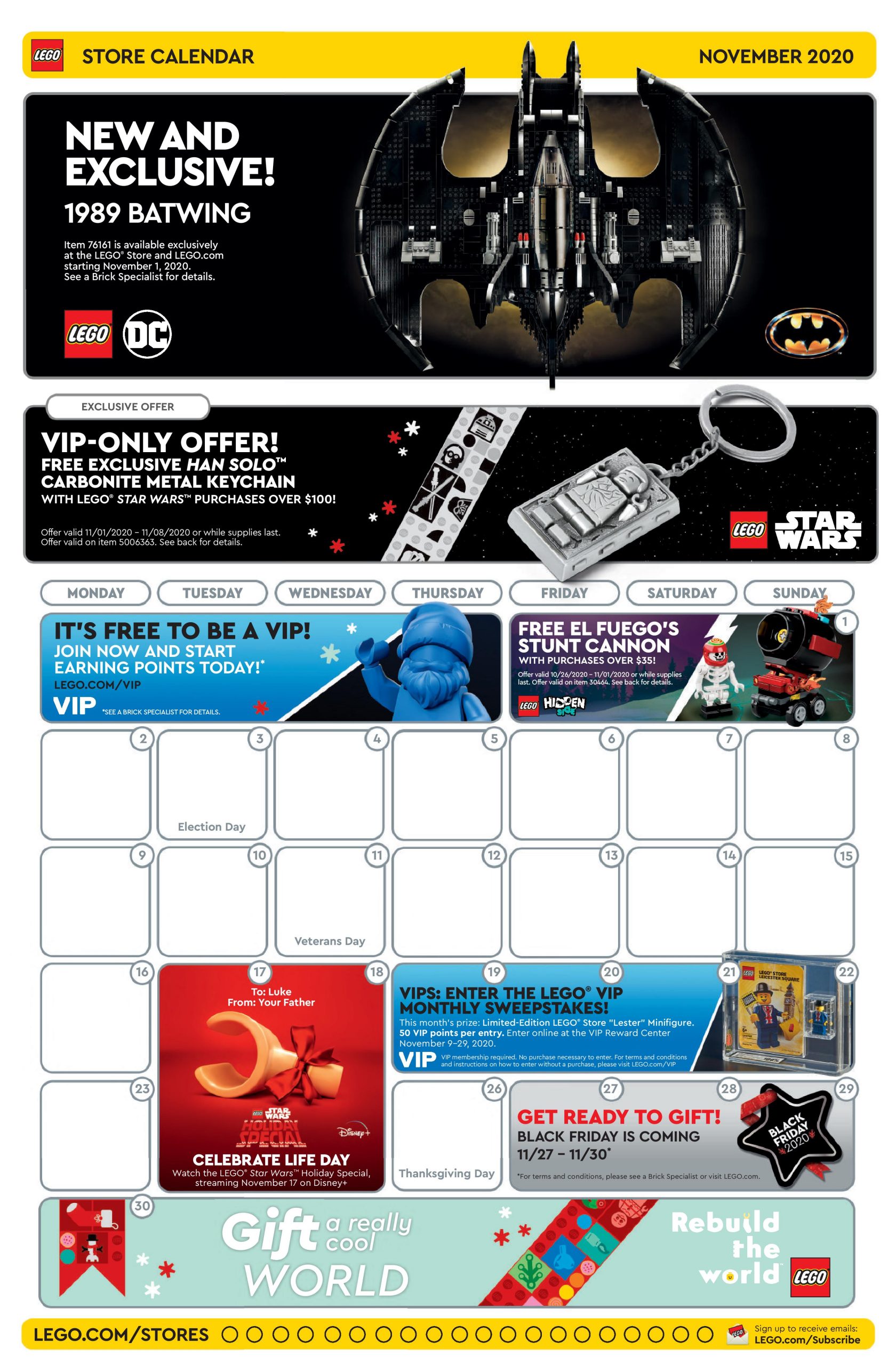 Bourgeon chikane lidenskab LEGO November 2020 Store Calendar Promotions & Events - The Brick Fan