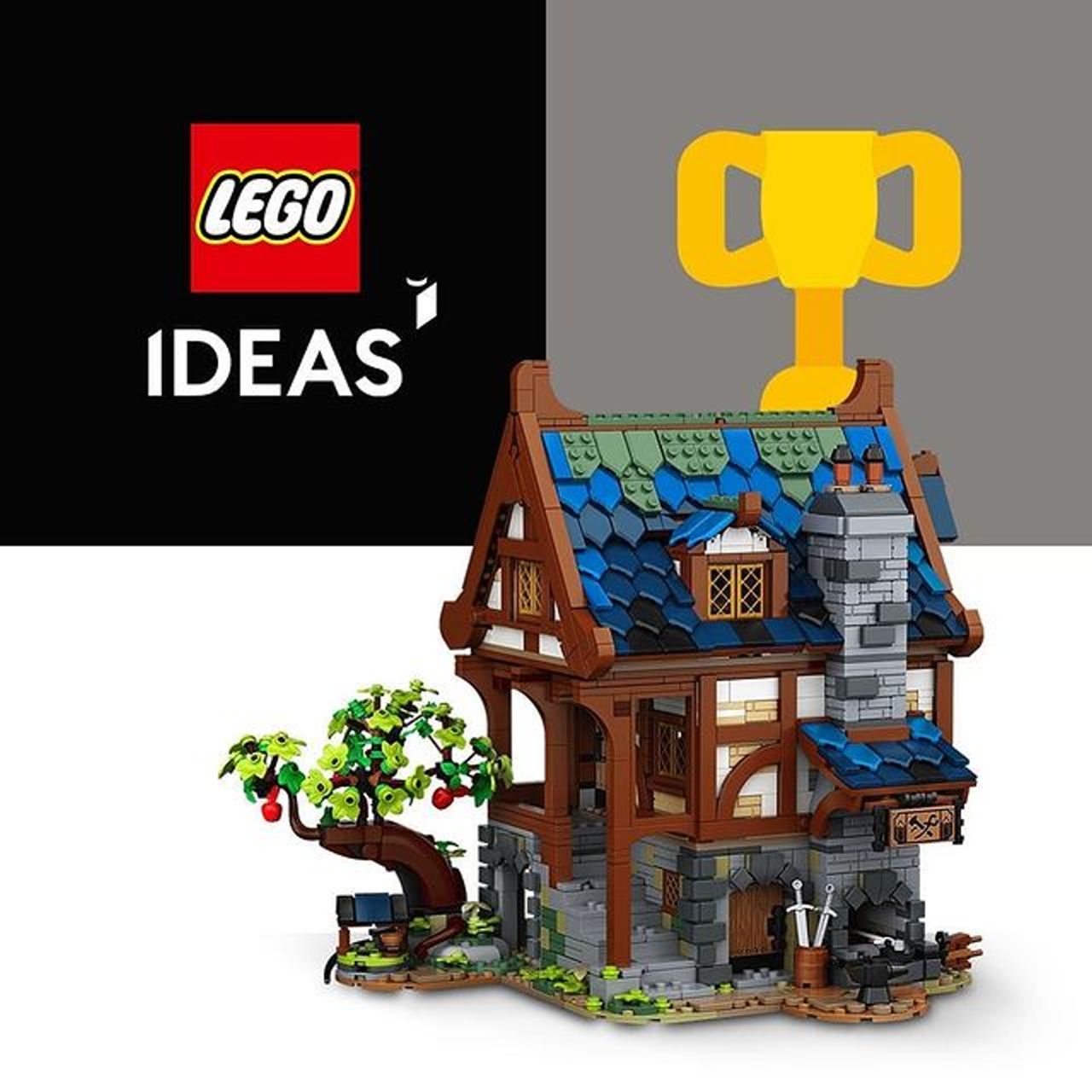 based on Medieval Blacksmith 21325 Lego MOC Medieval market hall 
