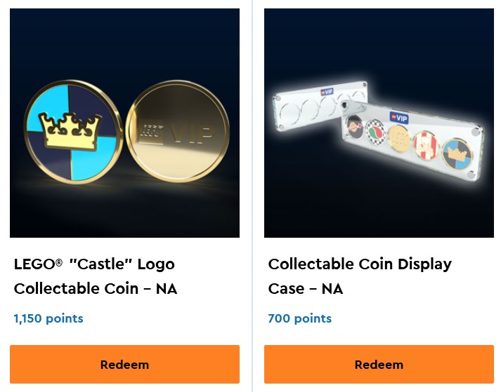 LEGO Castle collectible coin and display case available at the VIP Rewards Center – the brick fan