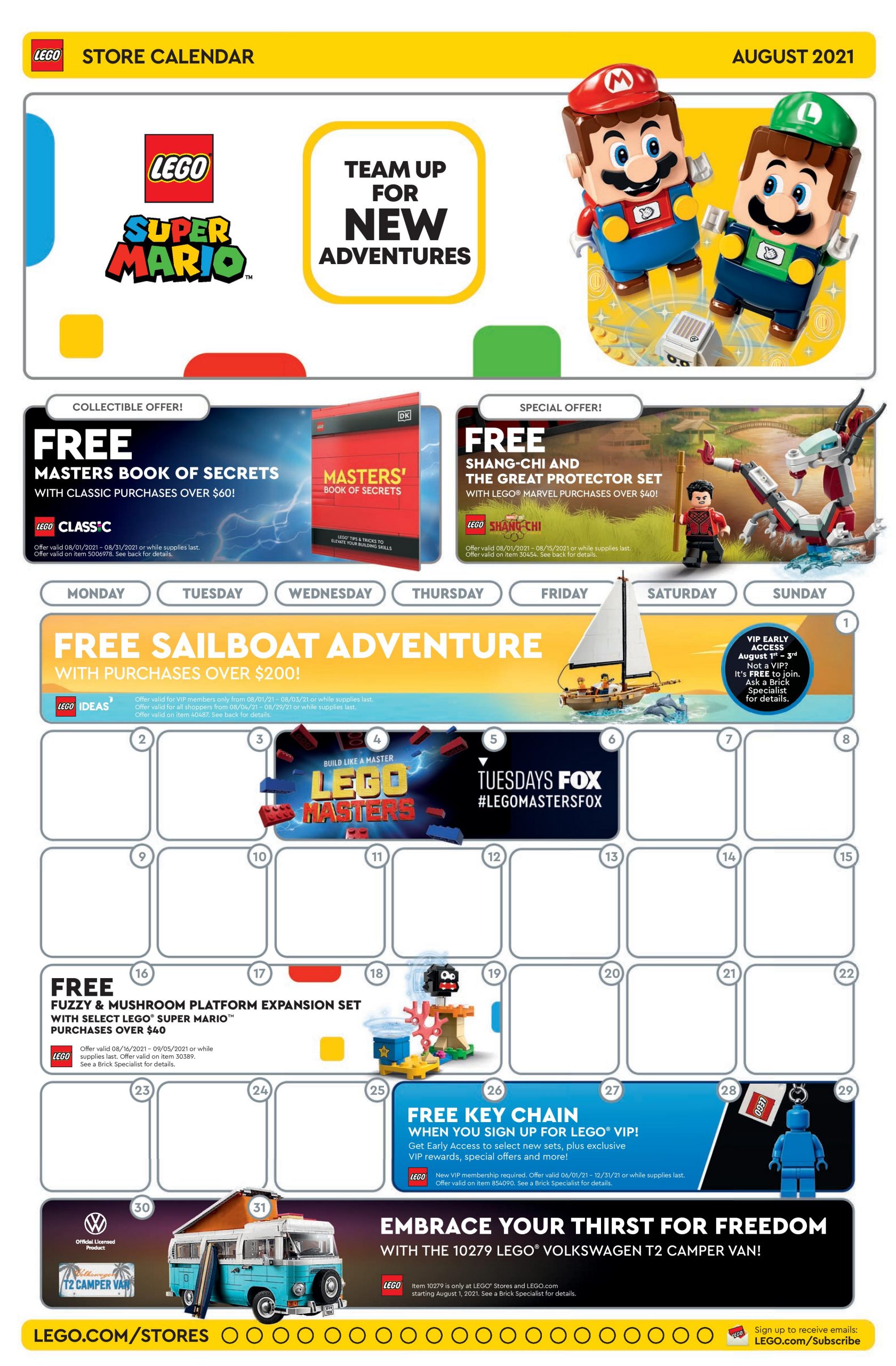 LEGO August 2021 Store Calendar Promotions and Events ...