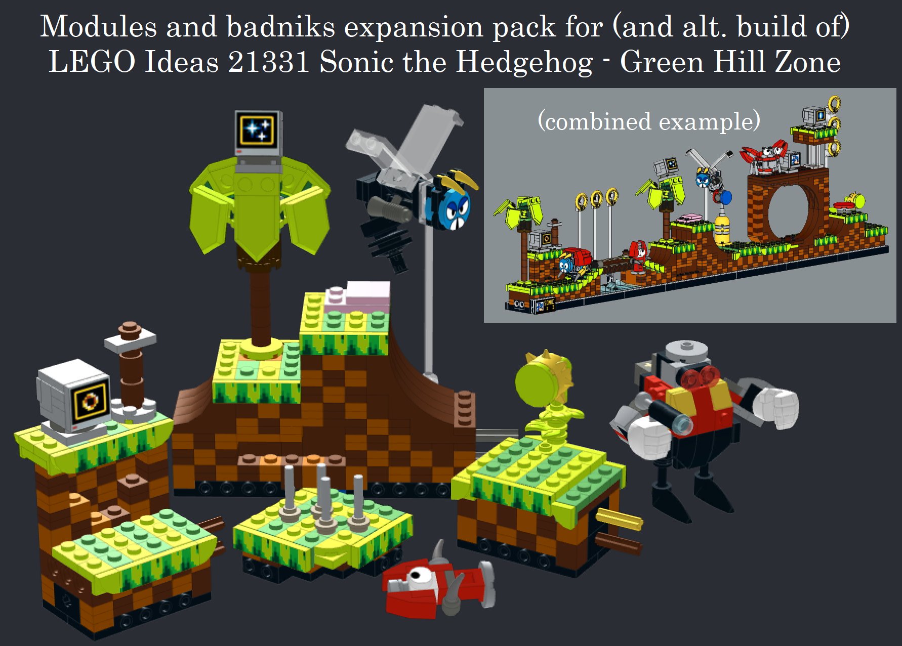 håndflade Kor stykke LEGO Ideas Sonic the Hedgehog Green Hill Zone (21331) Free Modules/Badniks  Building Instructions - The Brick Fan
