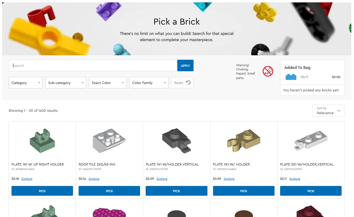 LEGO Pick a Brick Merging with Bricks & Pieces Brick Fan