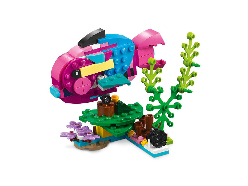 253 pieces, LEGO Creator 3 in 1 Exotic Parrot to Frog to Fish