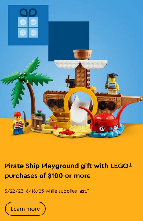 Last Day for LEGO Pirate Ship Playground (40589) Promotion - The